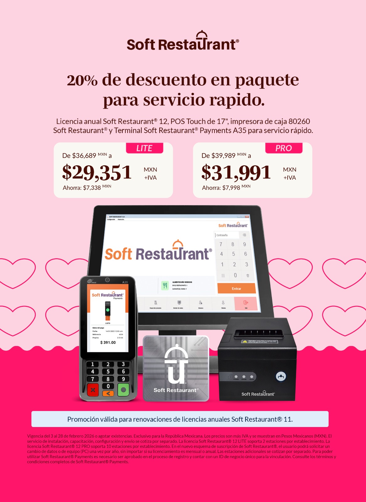 20% de descuento en paquete para servicio rápido versión LITE.